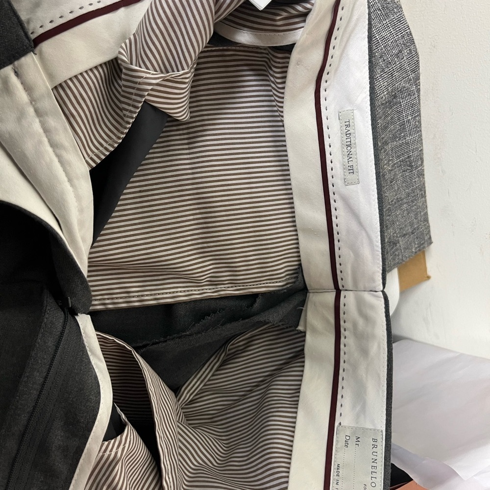 Brunello Cucinelli Gray Dress Pants - Picture 3 of 3